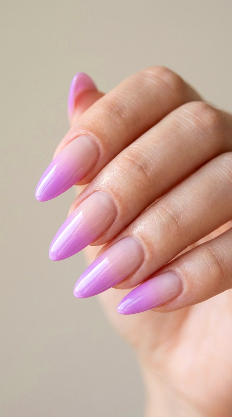 Radiant Orchid to Nude Ombre - 23 Neon Summer Ombre Nails