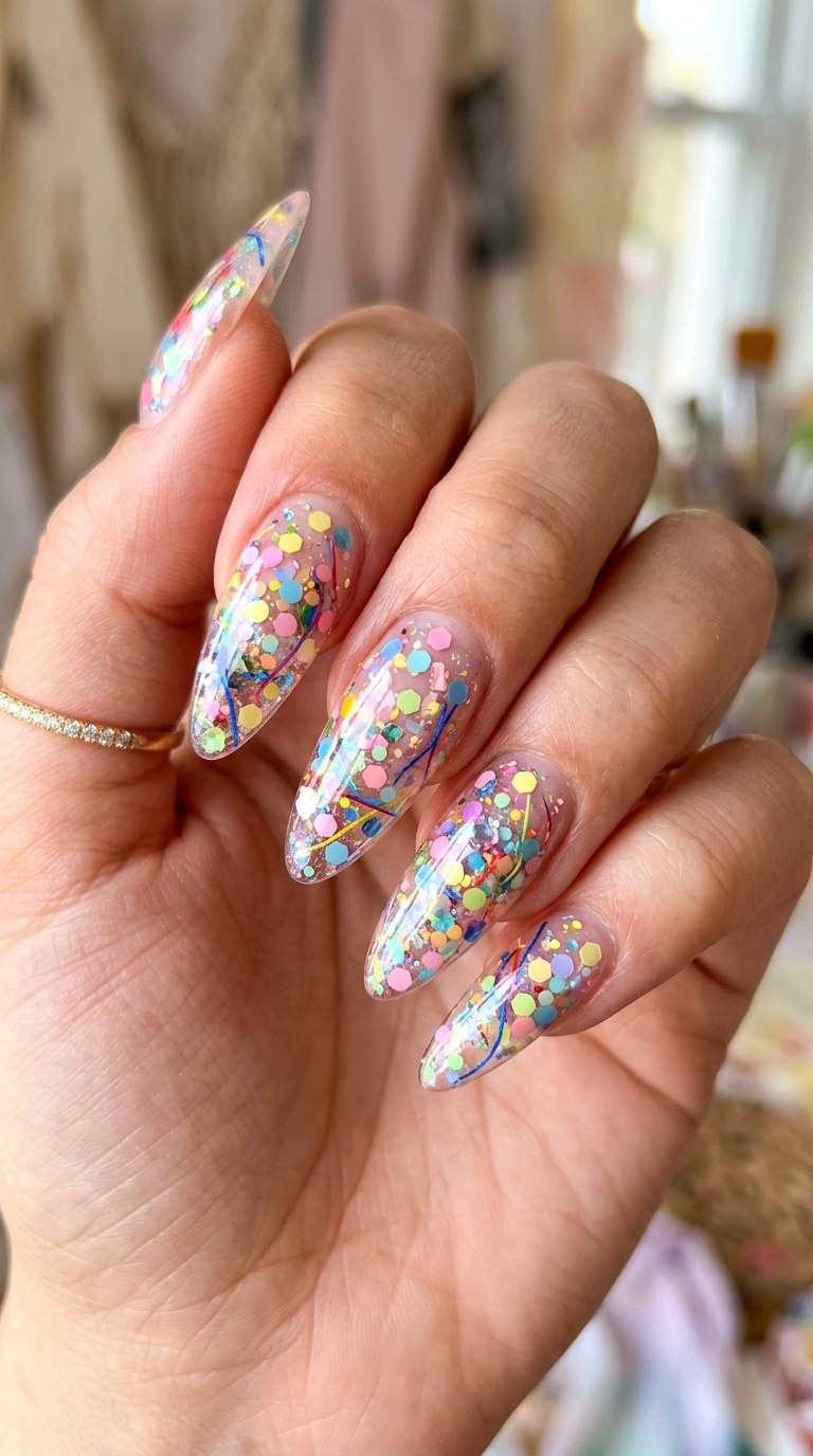Rainbow Confetti Claws - 30 Cheerful Spring Multicolor Nails