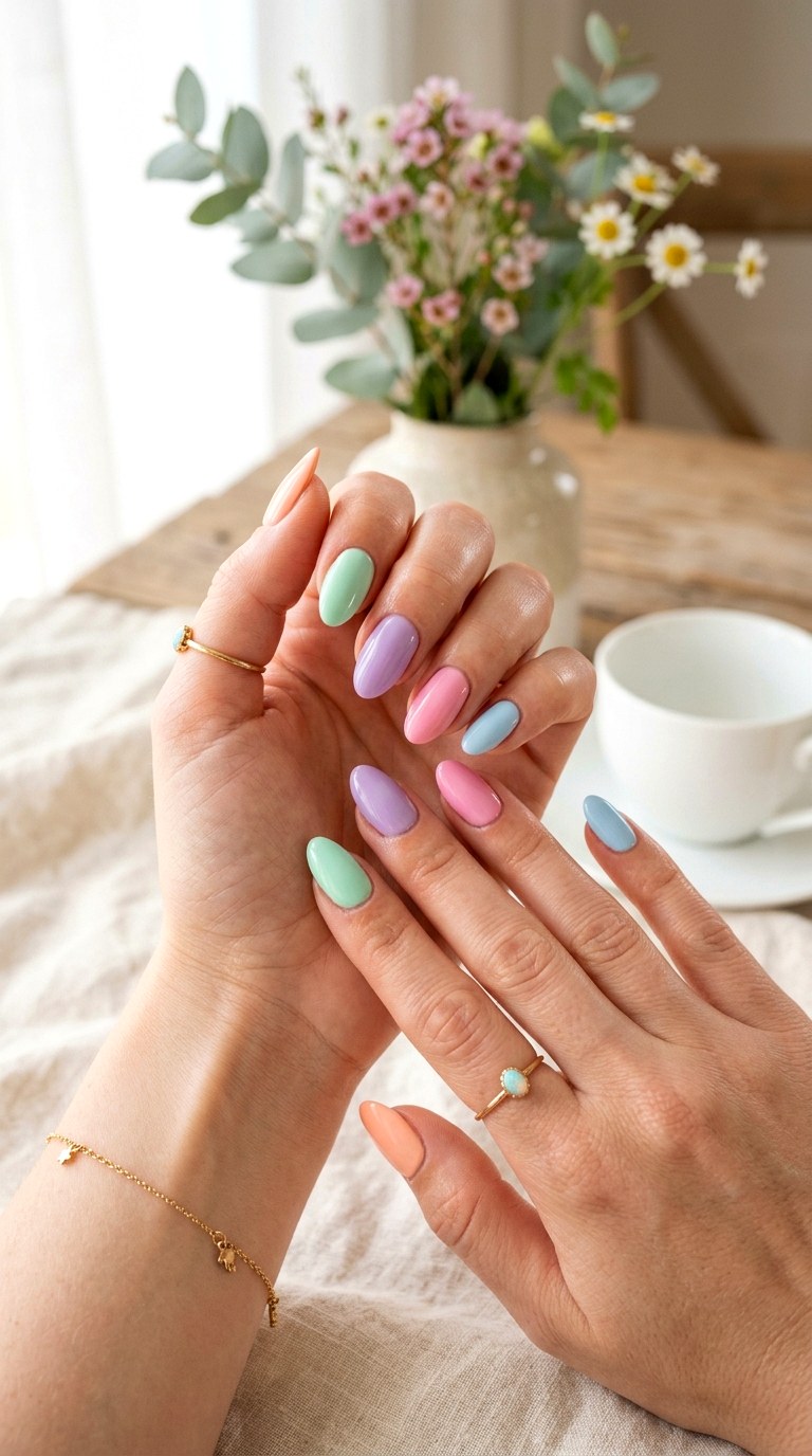Rainbow Pastel Nails - 30 Aesthetic Spring Nail Designs Trending on Pinterest