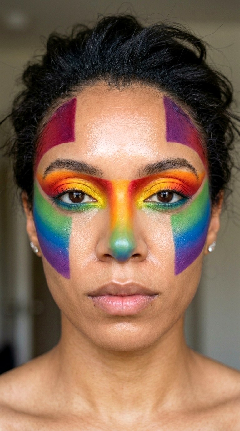 Rainbow Scribble Makeup - 24 colorful makeup