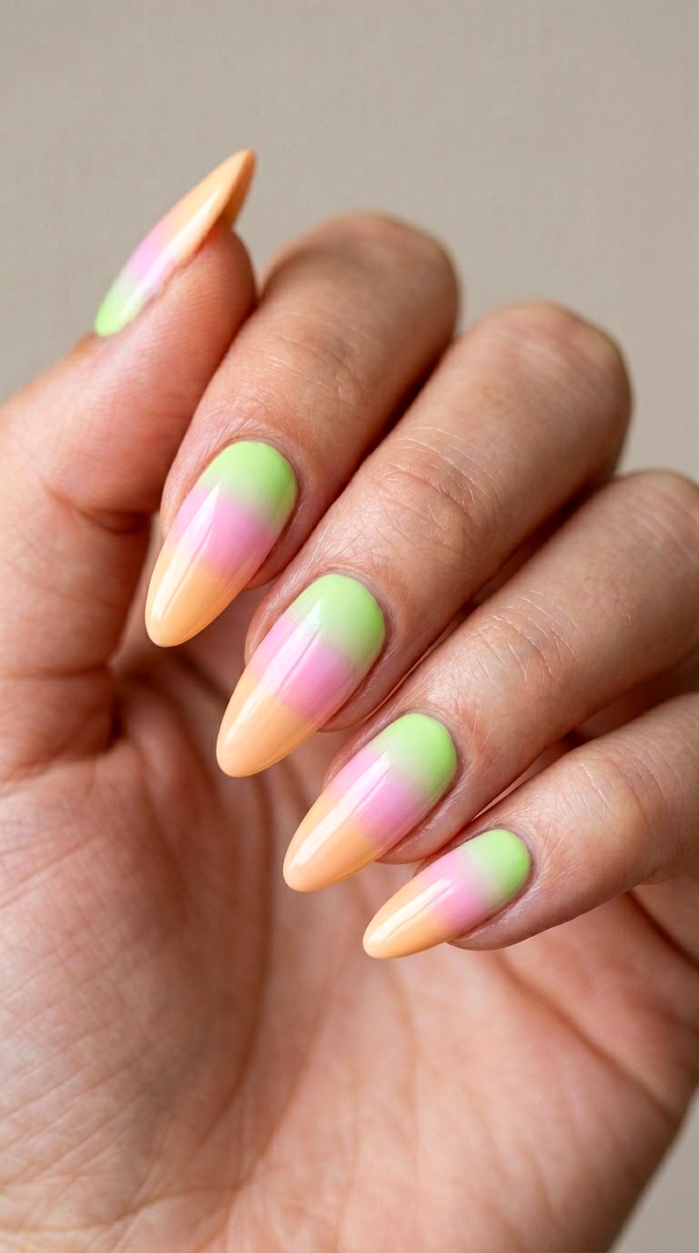 Rainbow Sherbert Spectrum - 30 Dreamy Spring Ombre Nails