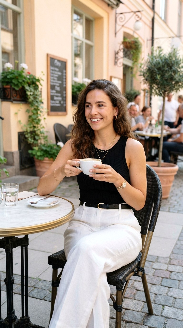 Relaxed Linen Trousers Outfit - 29 vacation outfit ideas