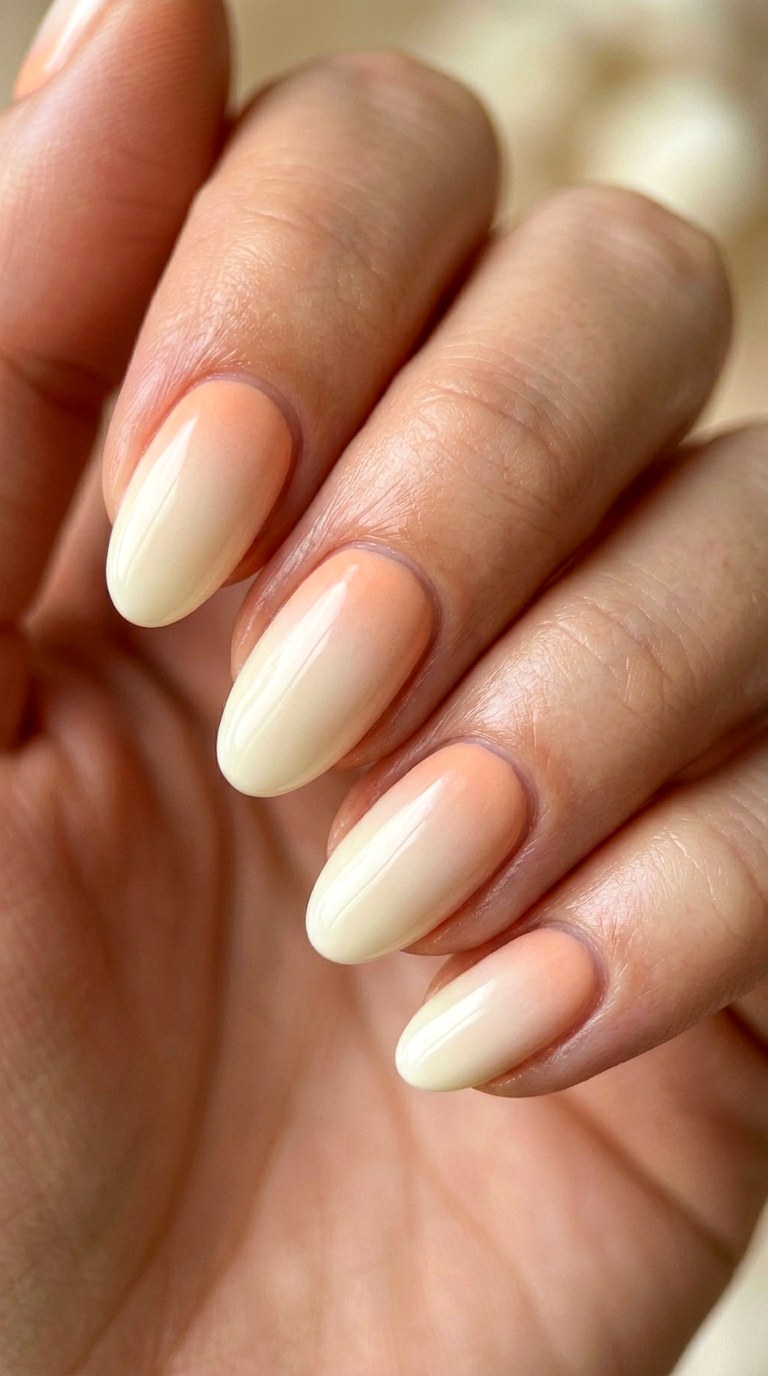 Reverse French Ombre - 20 Peach Spring Ombre Nails