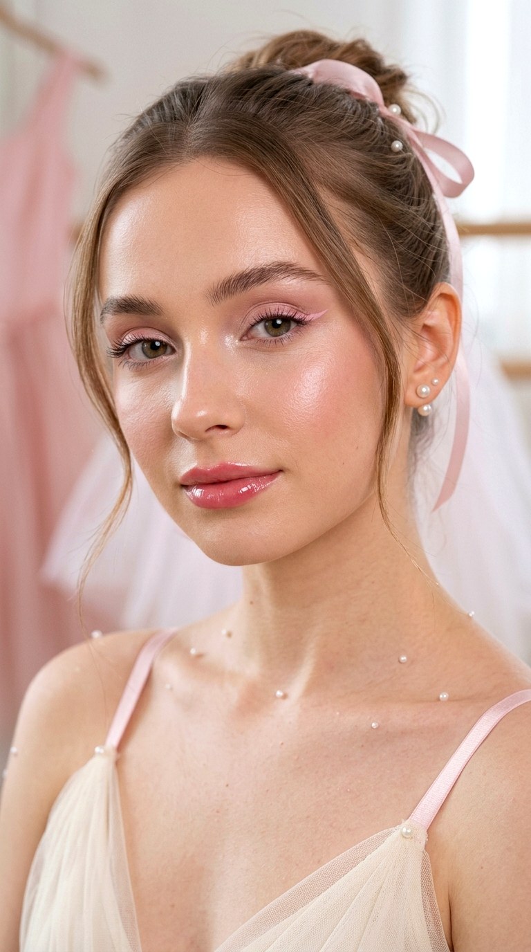 Ribbon Inspired Feminine Makeup - 22 Balletcore Beauty Makeup Ideas