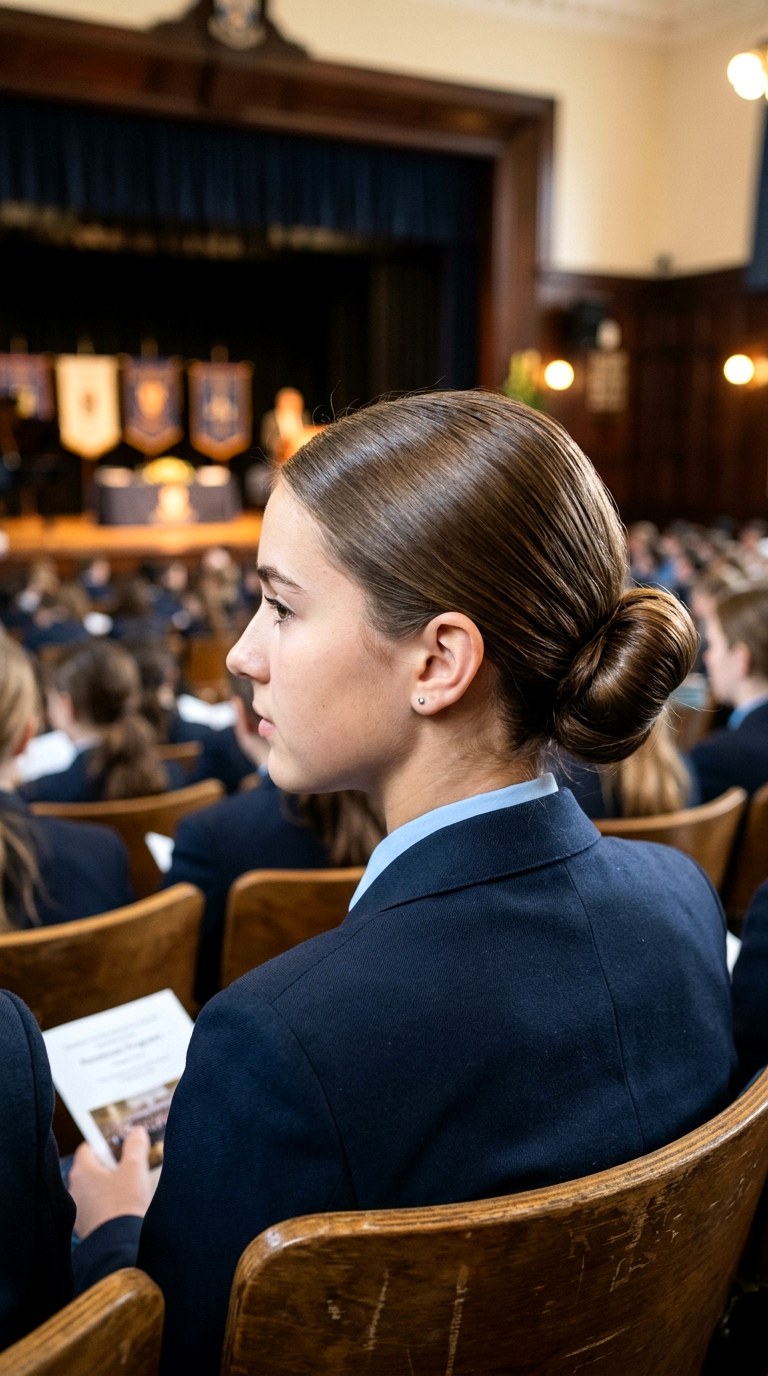 Rolled Tuck Updo - 26 hairstyles for school
