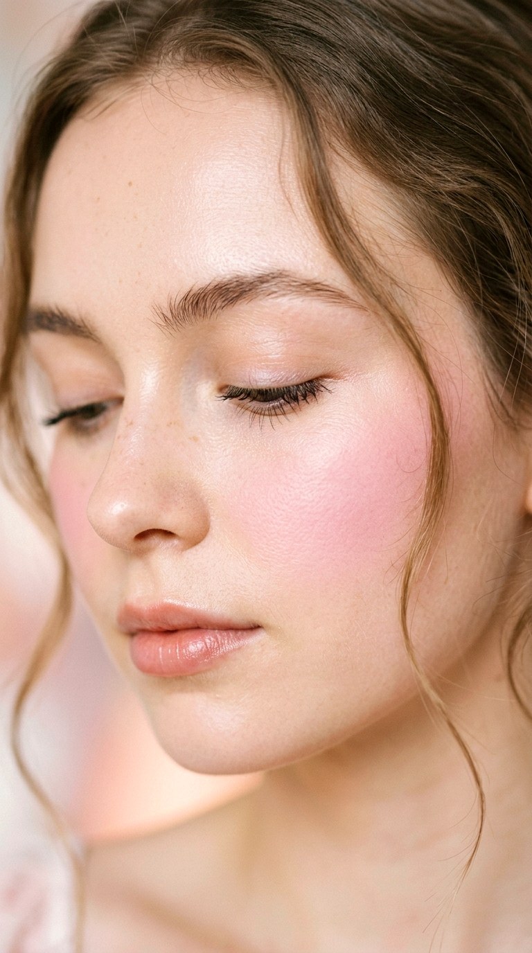Romantic Pink Diffusion - 28 Airbrushed Blush Makeup Trend