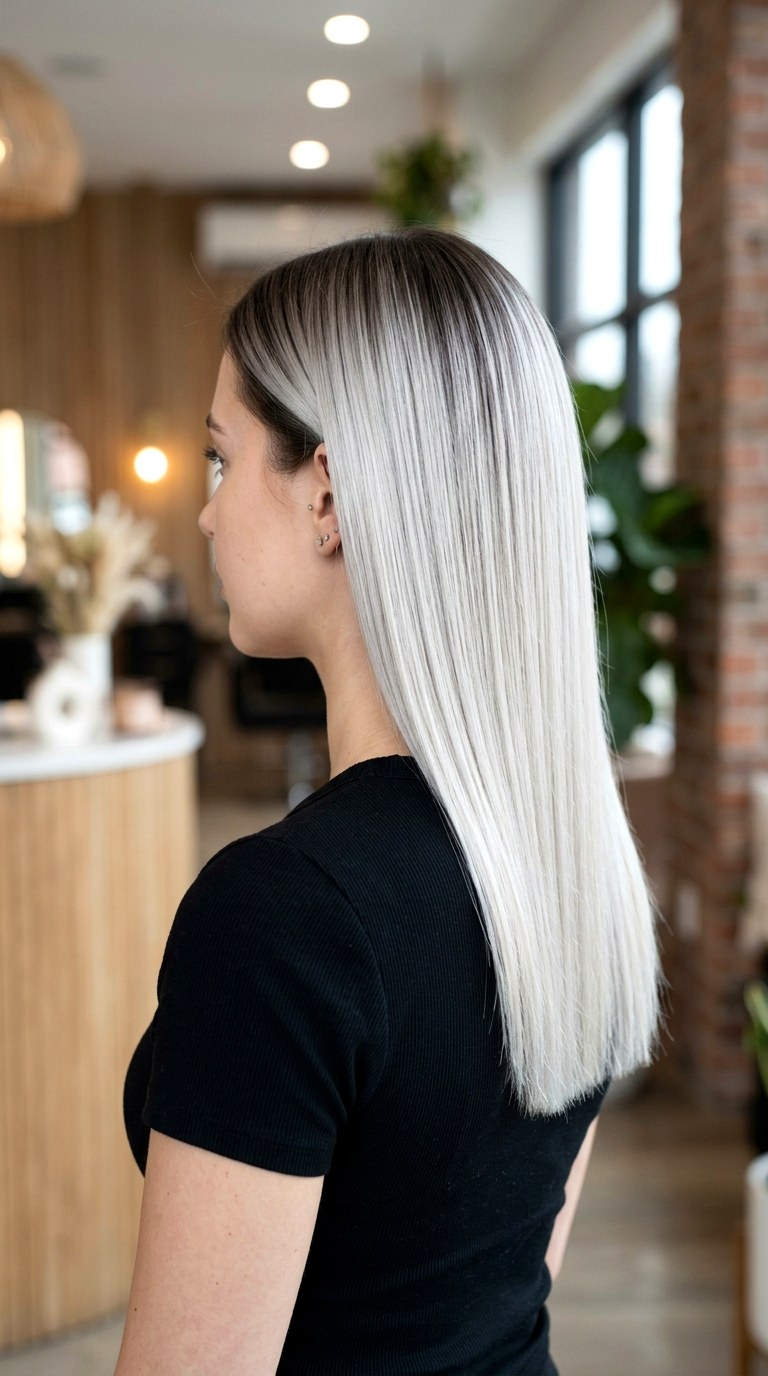 Rooted Platinum Blonde Melt - 20 dark hair with blonde