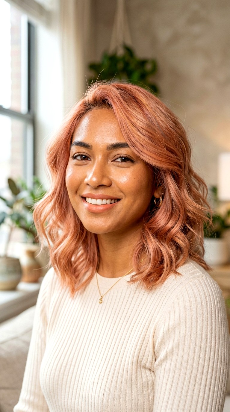 Rose Gold Blush - 24 hair color for brown skin