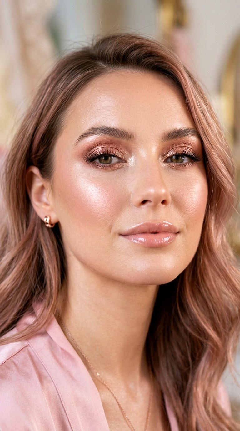 Rose Gold Ethereal Glam - 25 Ethereal Glow Makeup Look Ideas Trending in 2026