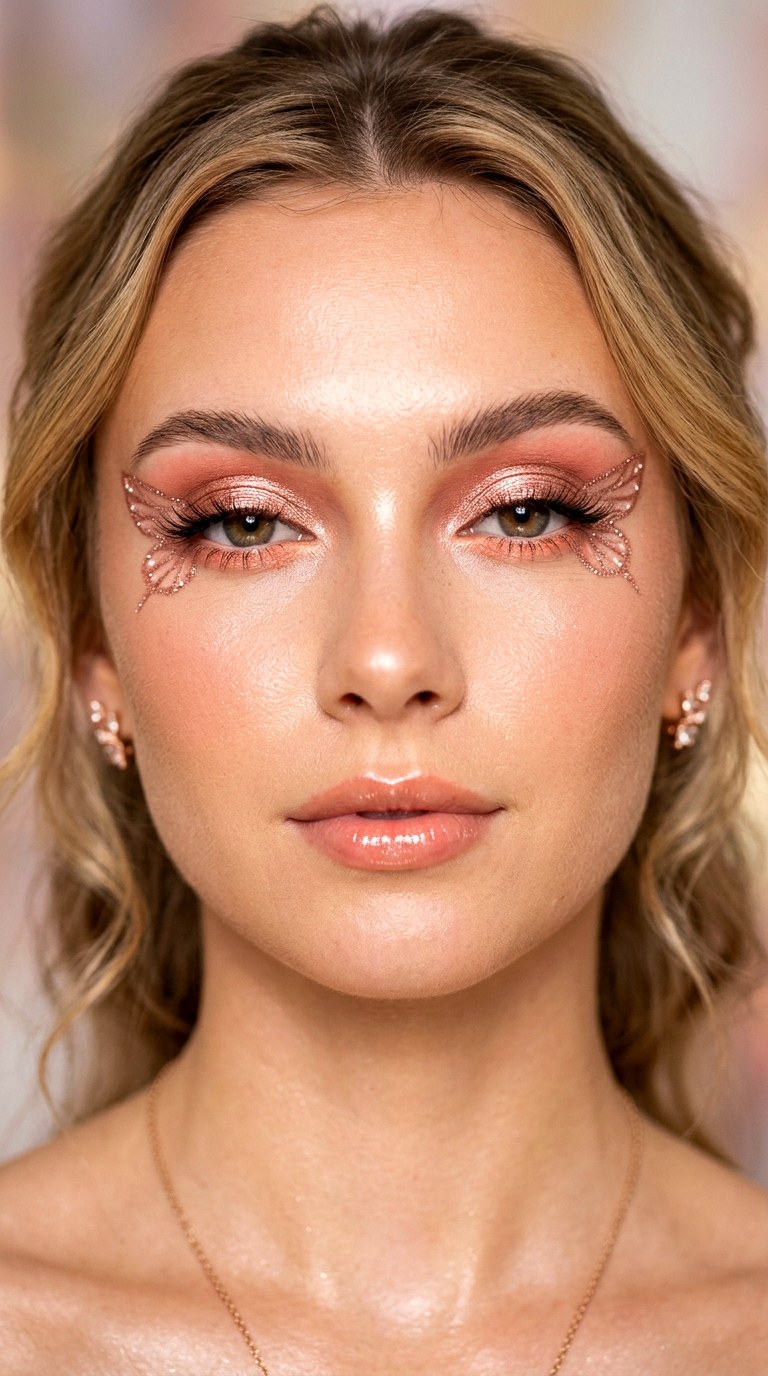 Rose Gold Pastel Wing Glow - 27 Butterfly Pastel Eye Makeup
