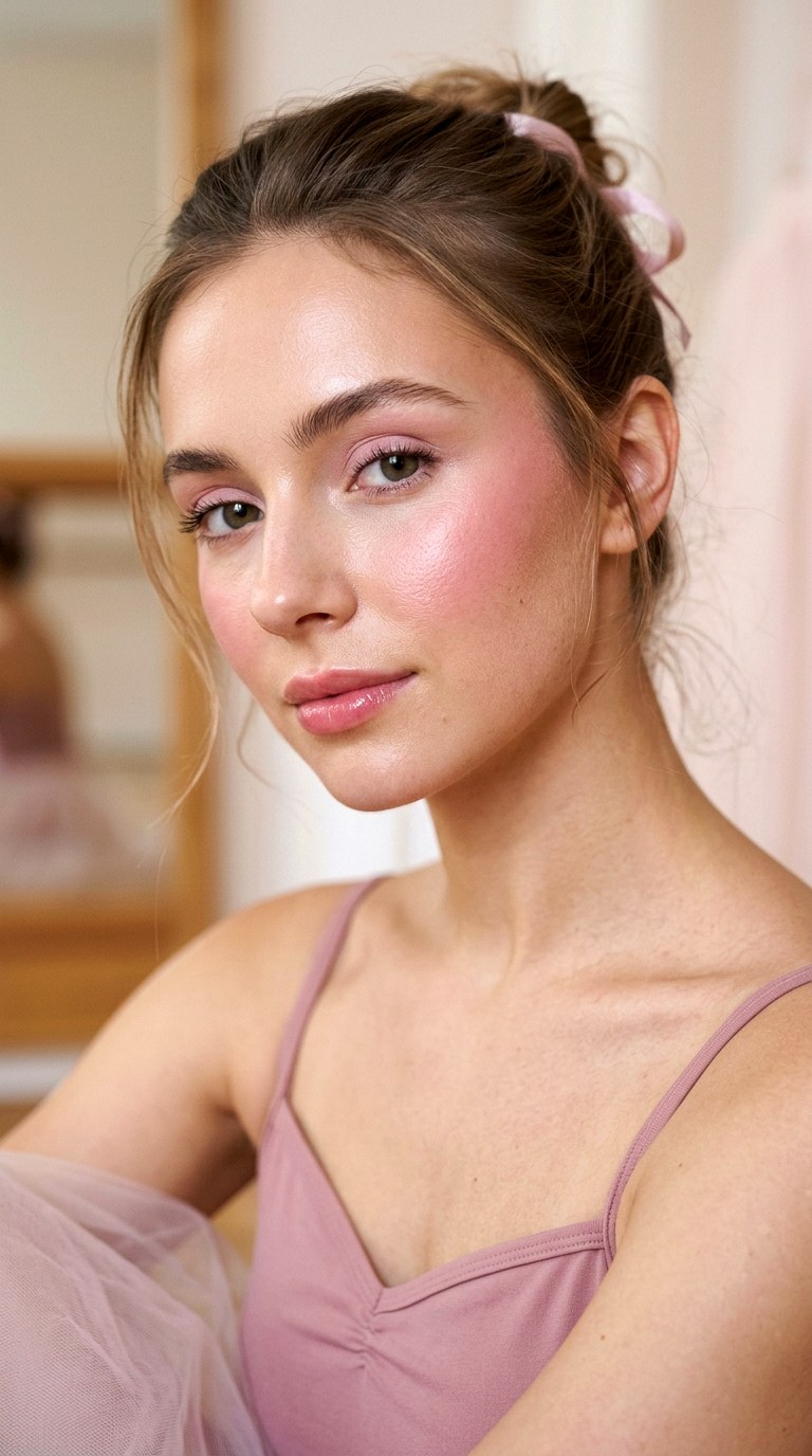 Rosy Ballet Blush Makeup - 22 Balletcore Beauty Makeup Ideas