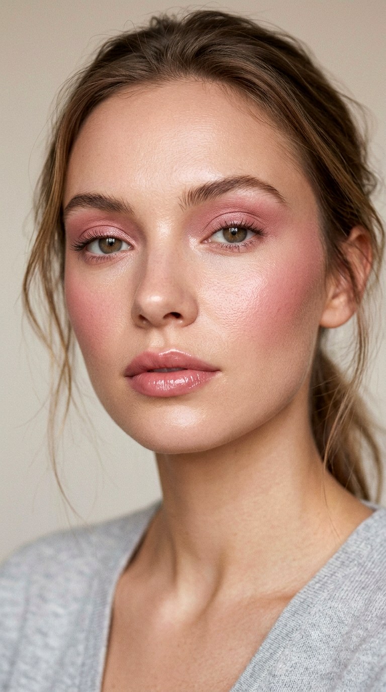 Rosy Monochrome Makeup Look - 28 Romantic Rosy Makeup Aesthetics