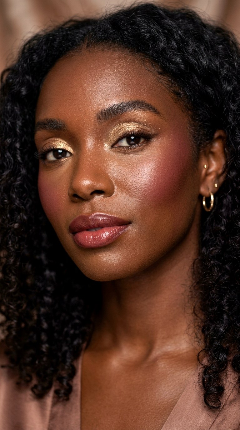 Rosy Nude Makeup for Deep Skin - 23 Rosy Nude Makeup Aesthetics