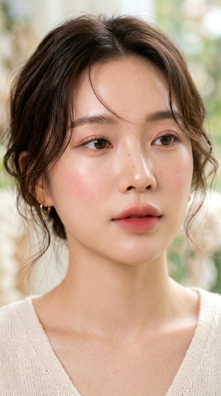 Rosy Nude Makeup with Blurred Lips - 23 Rosy Nude Makeup Aesthetics