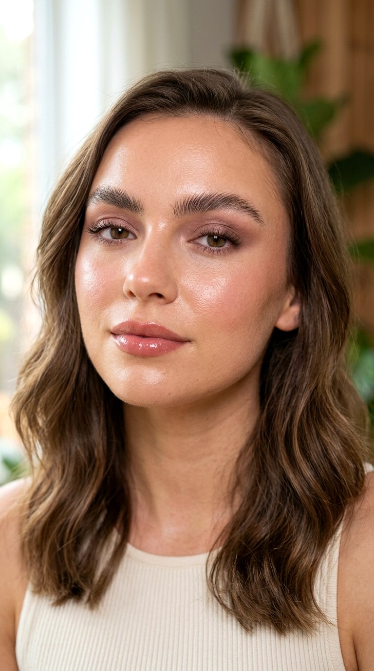Rosy Nude Makeup with Fluffy Brows - 23 Rosy Nude Makeup Aesthetics