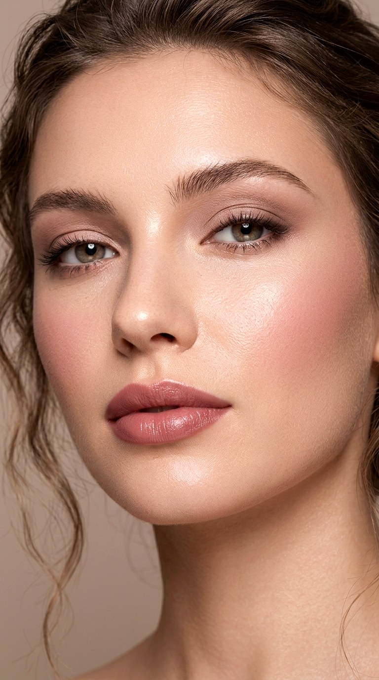 Rosy Nude Makeup with Satin Lips - 23 Rosy Nude Makeup Aesthetics