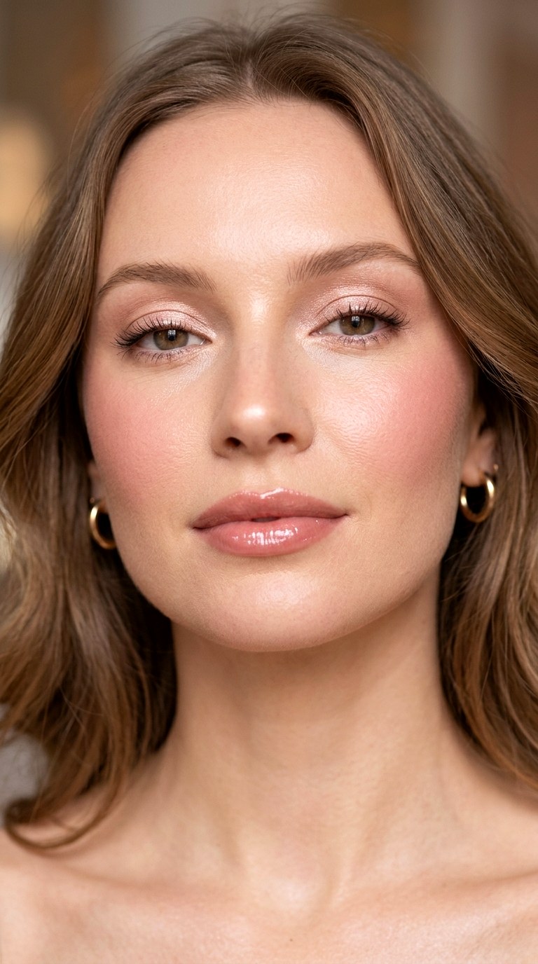 Rosy Nude Makeup with Shimmer Eyes - 23 Rosy Nude Makeup Aesthetics