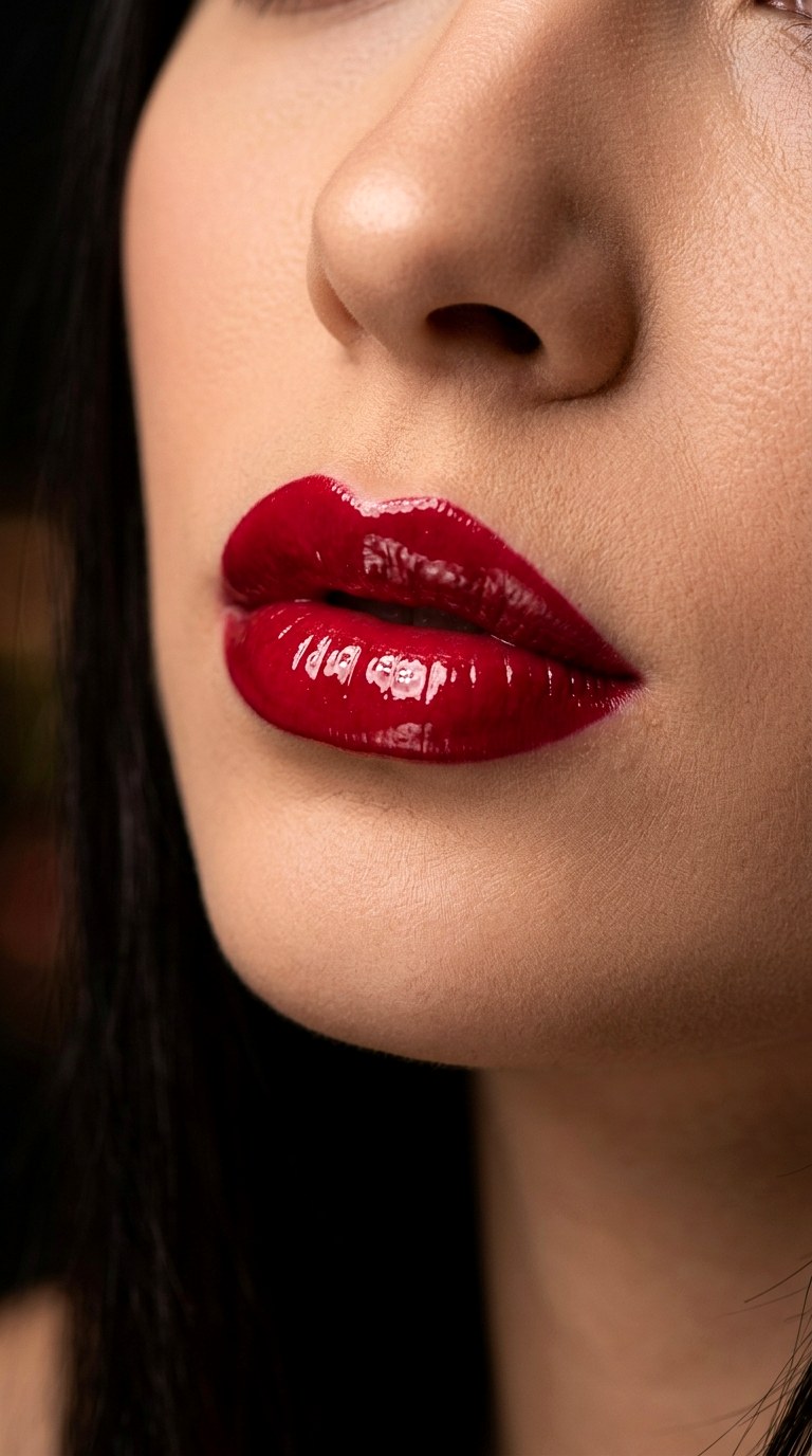 Ruby Gloss Statement Lips - 27 Viral Bold Pouty Lips Makeup Trends Taking Over 2026