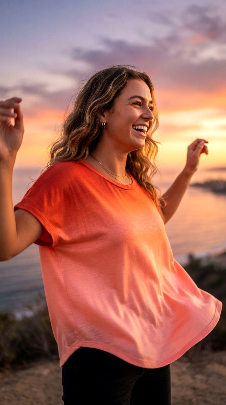 Salmon Pink Orange Crossfade Ombre - 26 orange t-shirt