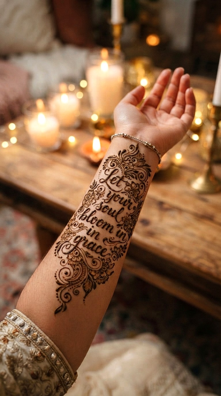 Script Typography Quote - 27 henna tattoo design
