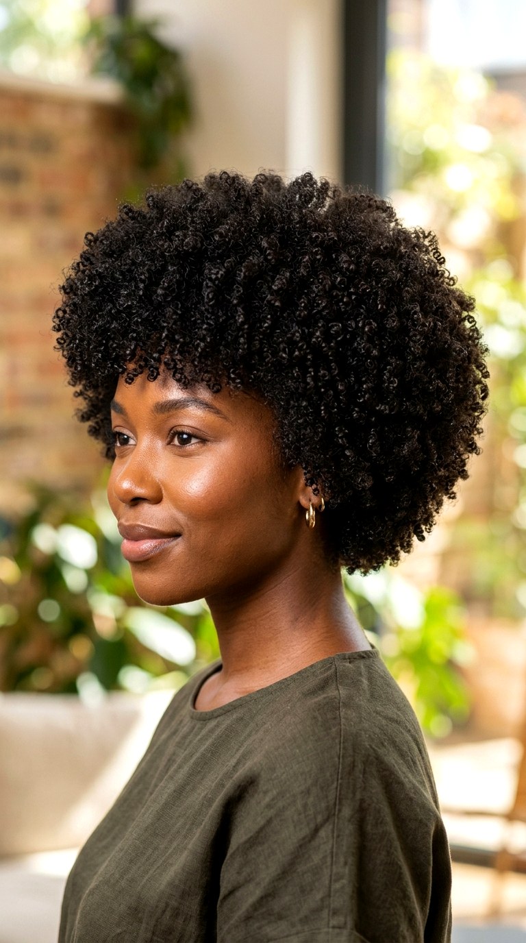 Sculpted Natural Afro - 22 hairstyles for medium length hair