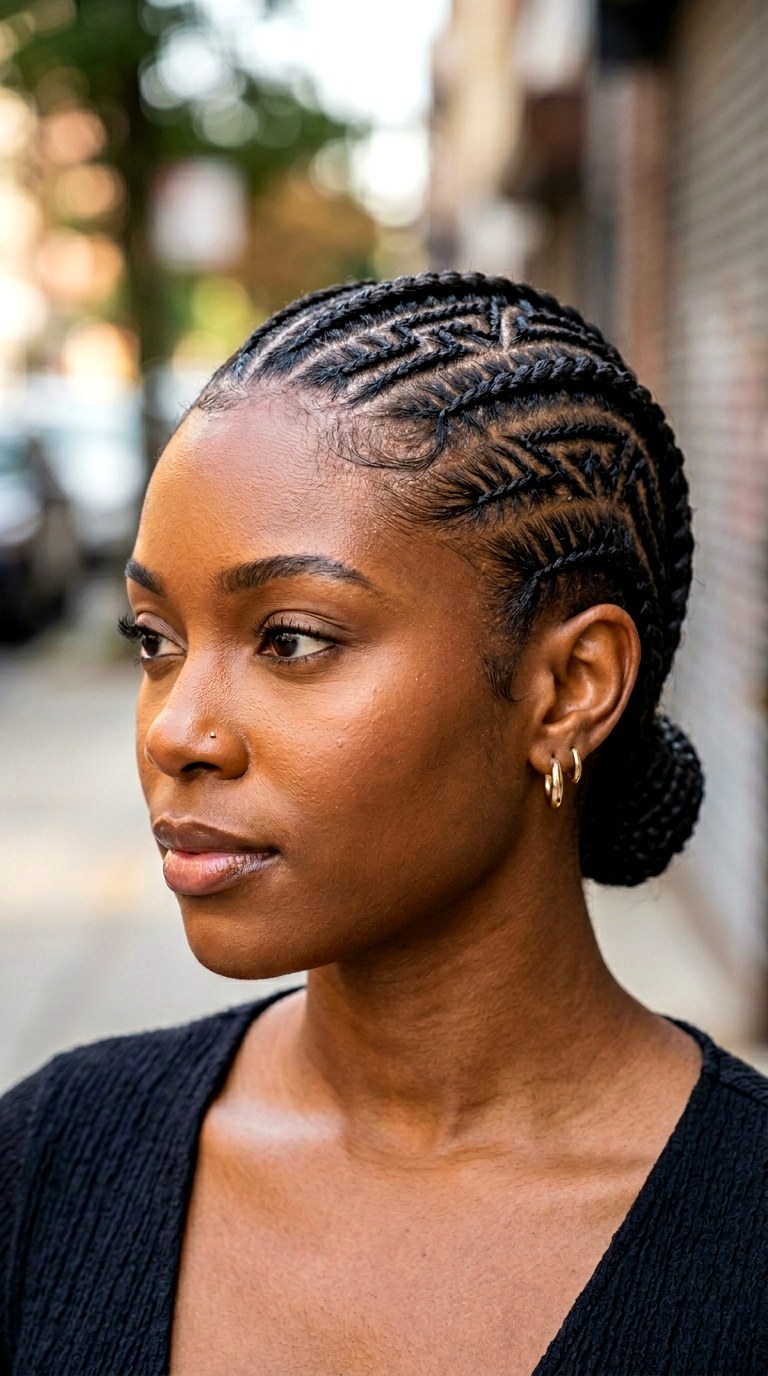 Sculpted Zigzag Part Cornrows - 21 hairstyle braids