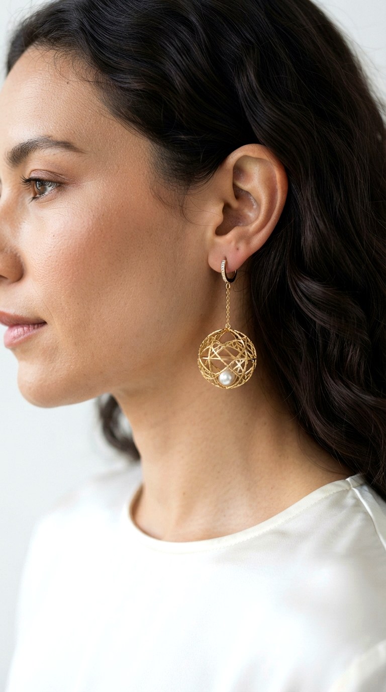 Sculptural Cage Orbital Drops Earrings - 30 classy earrings
