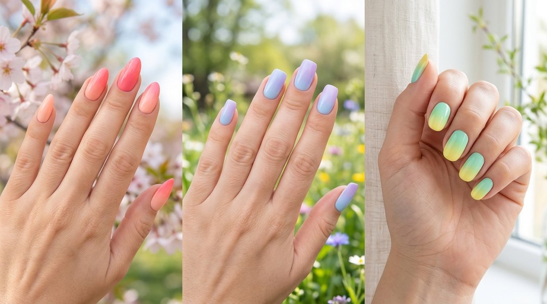 Seamless Spring Ombre Nails