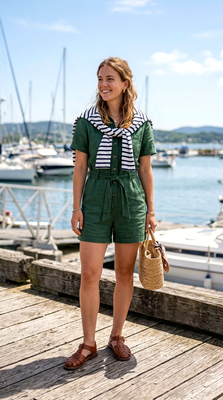 Seaside Hammock Striped Sweater - 28 green jumpsuit outfit