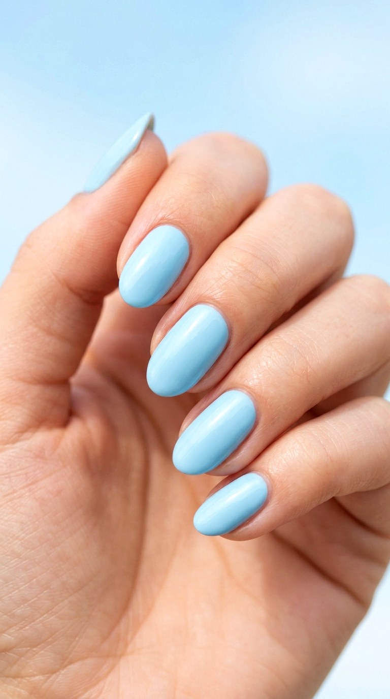 Serene Sky Blue Simplicity - 30 Vibrant Spring Color Street Nails