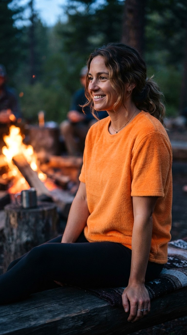 Seville Orange Fine Brushed Flannel - 26 orange t-shirt