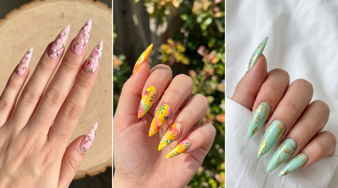 Sharp Spring Stiletto Nails Collage