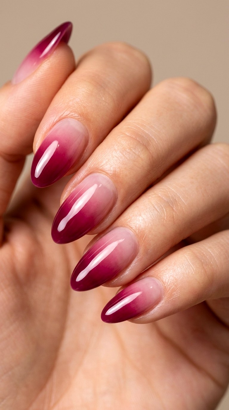 Sheer Jelly Berry Bliss - 30 Dreamy Spring Ombre Nails