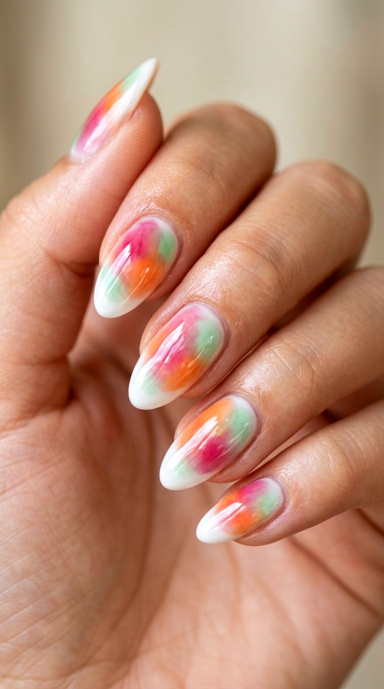 Sheer Jelly Multicolor Overlay - 27 Picnic Spring Multicolor Nails