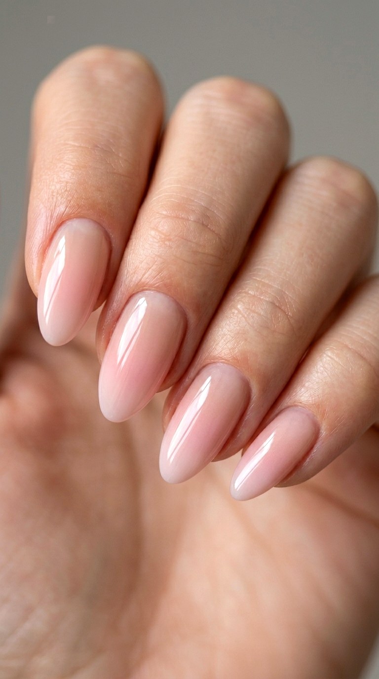 Sheer Milky Pink Fade - 24 Light Spring Ombre Nails
