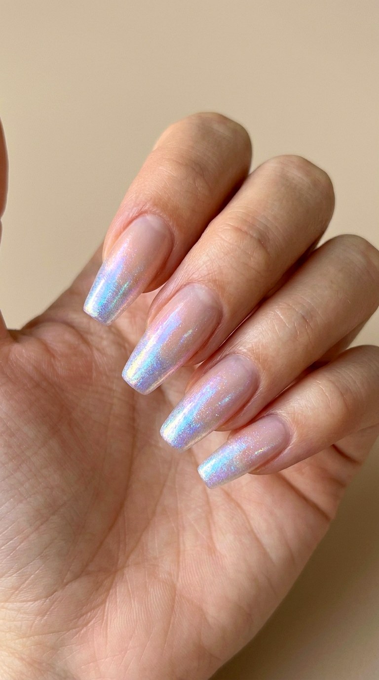 Sheer Nude to Opal Glow - 27 Neutral Spring Ombre Nails