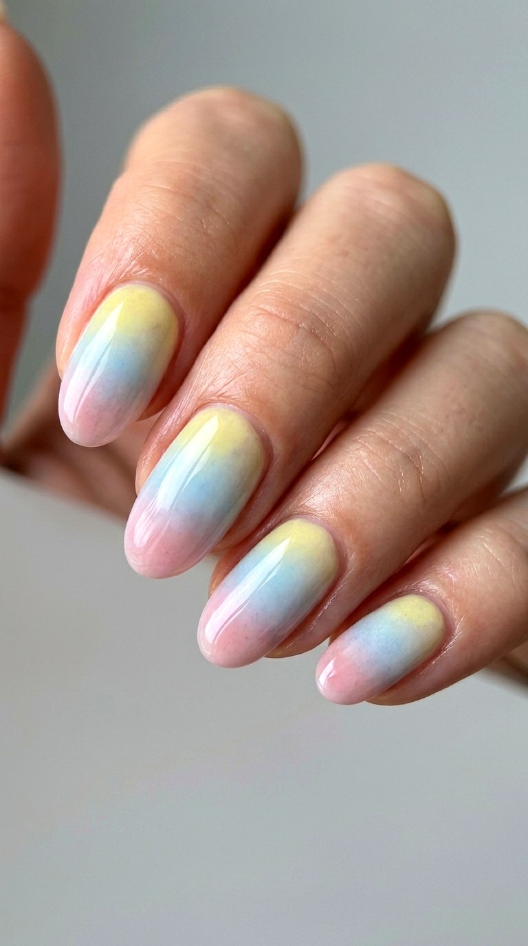 Sheer Ombre Color Wash - 29 Subtle Spring Multicolor Nails
