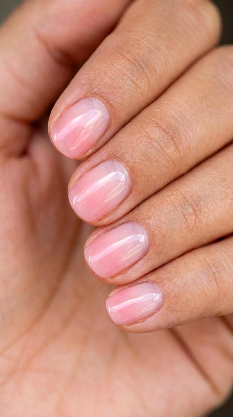 Sheer Pink Jelly Fade - 30 pastel spring ombre nails
