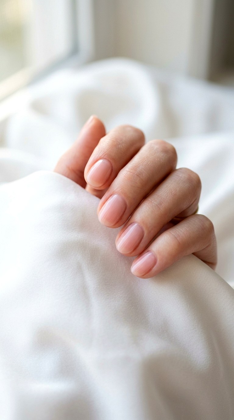 Sheer Pink Nails - 25 Minimalist Spring Nails That Look Elegant and Trendy