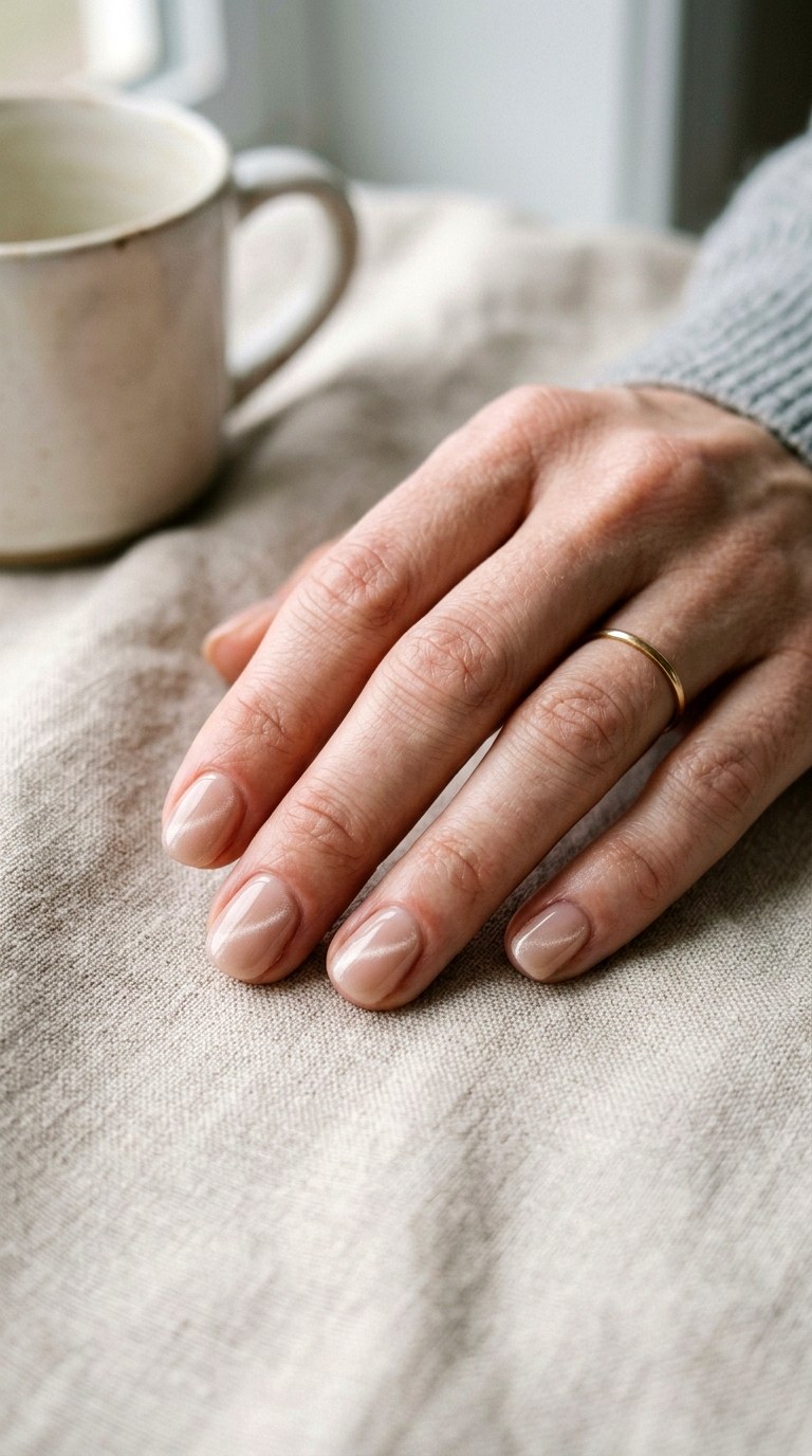 Short Nude Cat Eye Nails - 20 Spring Nude Base Cat Eye Nails Ideas
