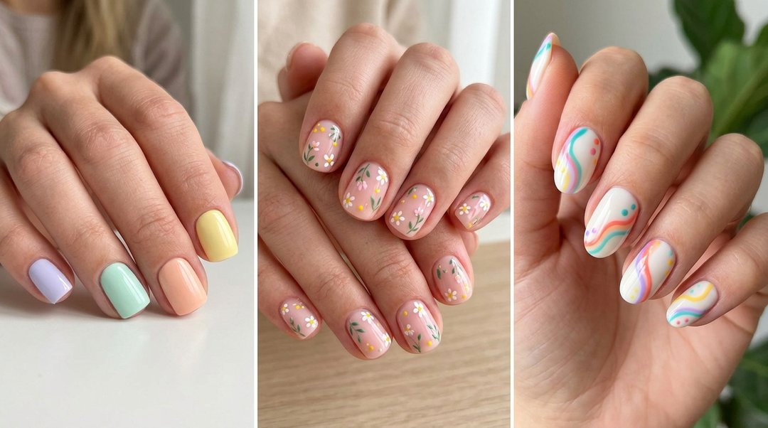 Short Spring Nail Designs Collage