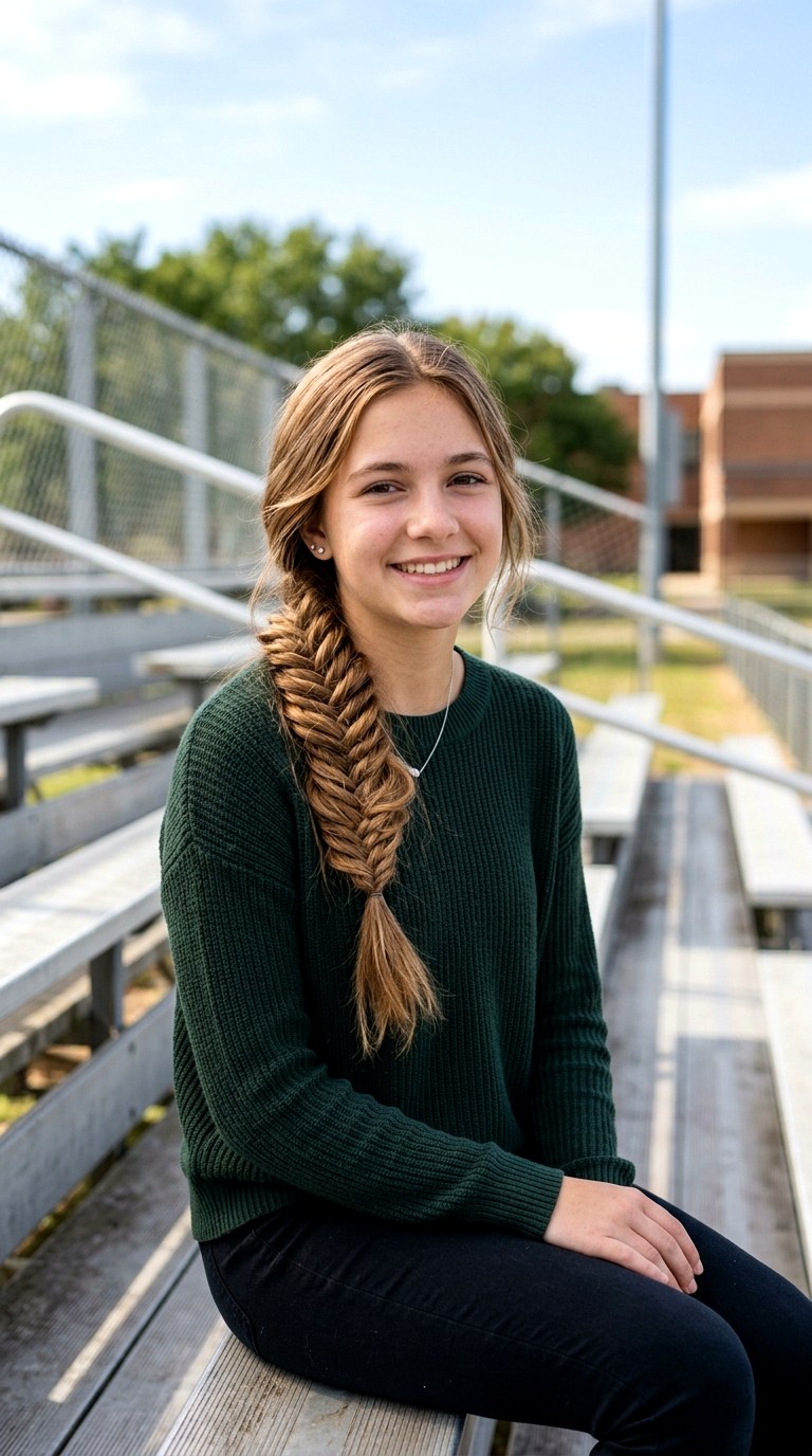 Side Fishtail Braid - 26 hairstyles for school