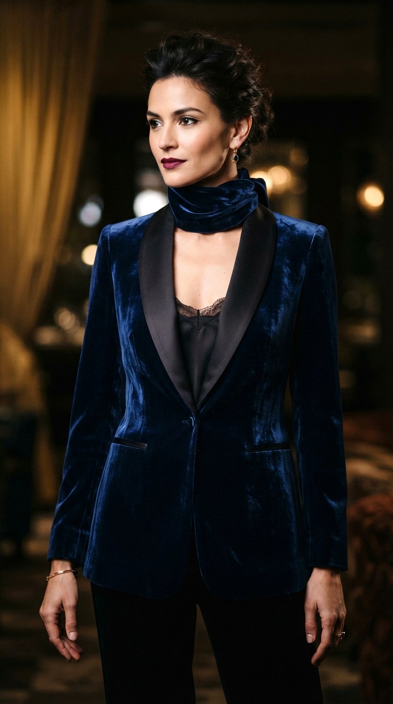 Silk Velvet high collar jacket - 30 high collar jacket