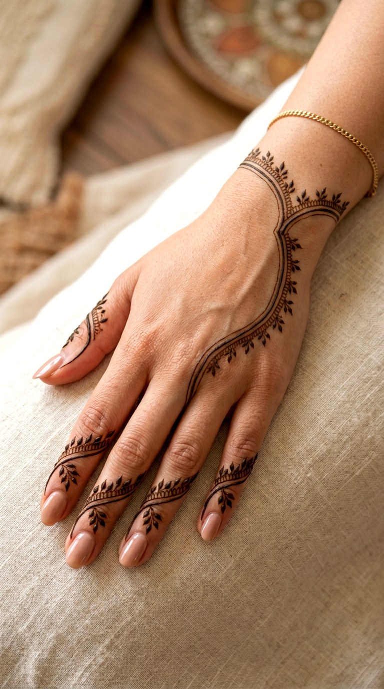Simple Border Trails - 24 henna designs easy
