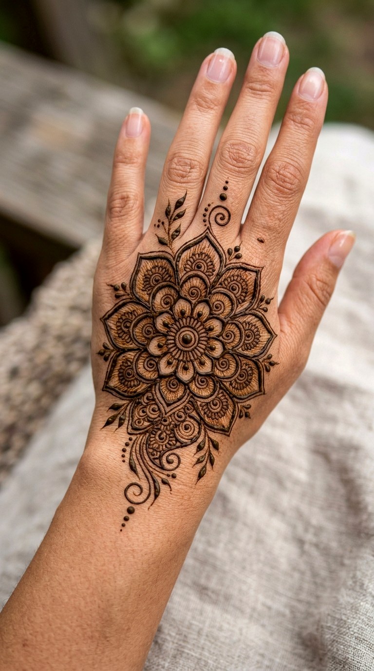 Single Statement Flower - 24 henna designs easy