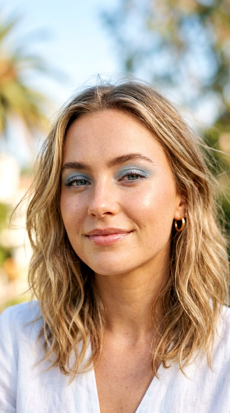 Sky Blue Soft Smudge - 21 Summer Colorful Eye Makeup 2026 Ideas