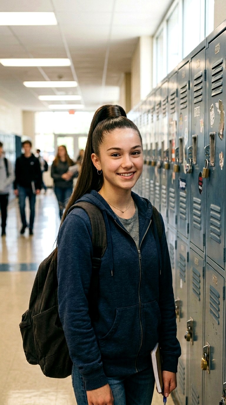 Sleek High Ponytail - 26 hairstyles for school