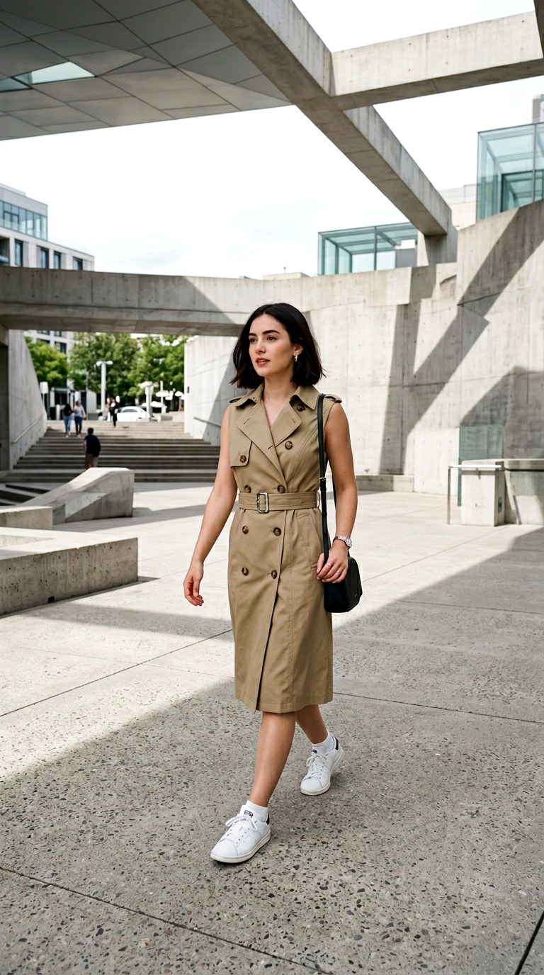 Sleeveless Trench Vest Dress - 21 classic summer outfits