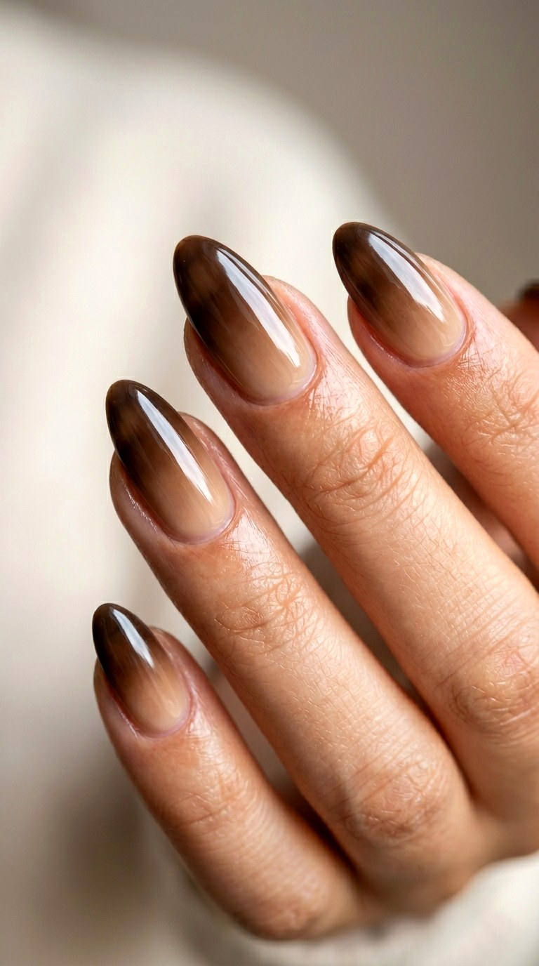 Smoky Quartz Brown Fade - 23 Soft Spring Ombre Nails