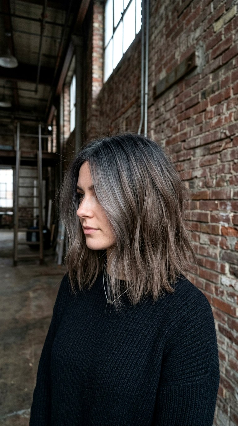 Smudged Charcoal Root - 20 hair color ideas for brunettes